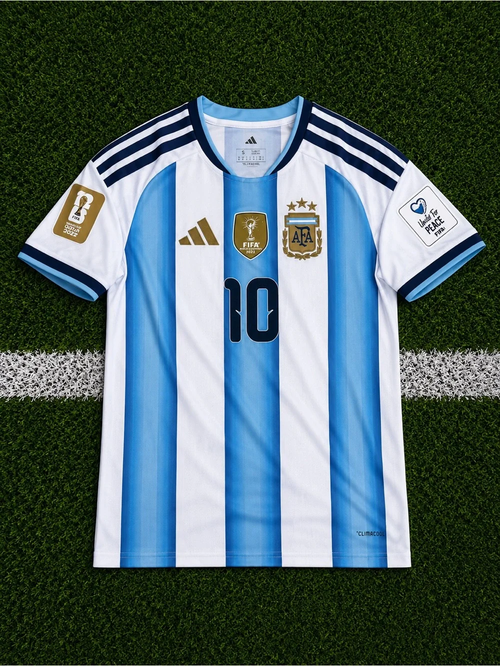 Messi Argentina home World Cup soccer  jersey new with tags small with patches